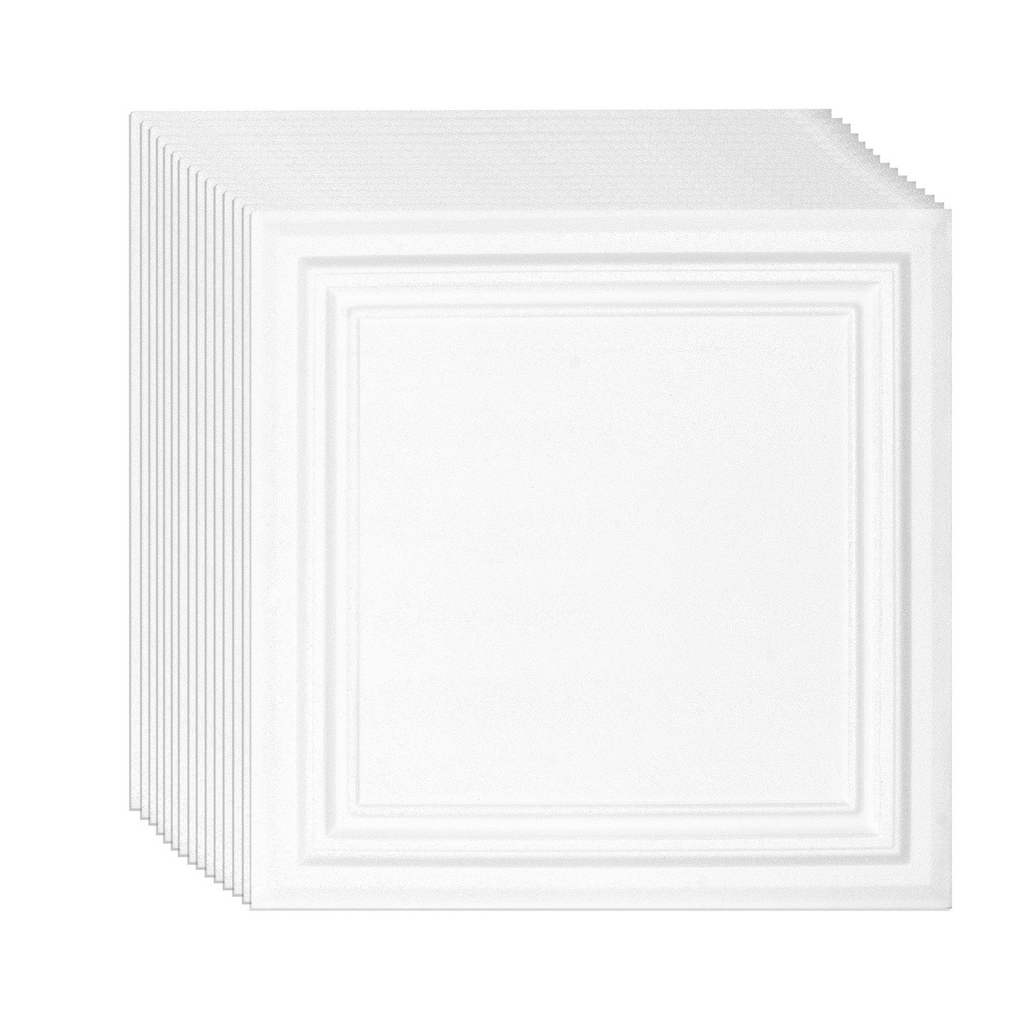 Paneles para techo VEVOR paquete de 16, 20 x 20 pulgadas poliestireno fácil instalación adhesivos