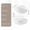 Lavabo de cerámica moderno VEVOR de 23,3" x 14,2" para baño encimera