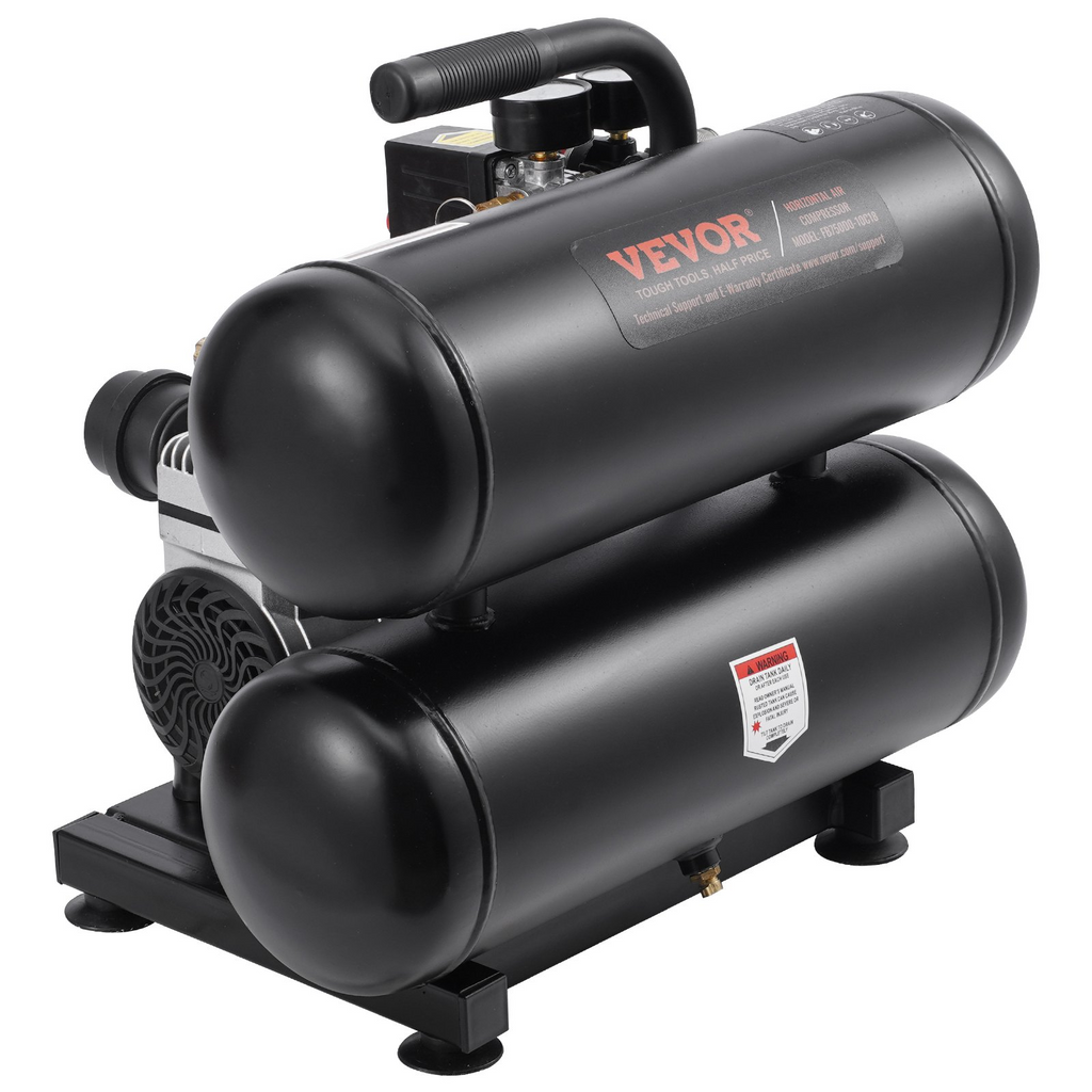 Compresor de aire portátil compacto VEVOR sin aceite de 4,6 galones y 90 PSI