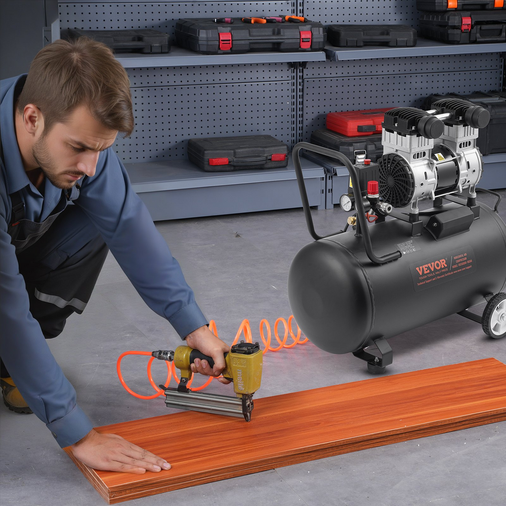 Compresor de aire VEVOR sin aceite de 15 galones 90 PSI