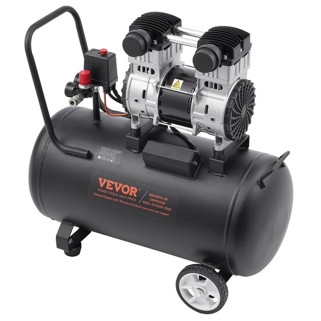 Compresor de aire VEVOR sin aceite de 15 galones 90 PSI