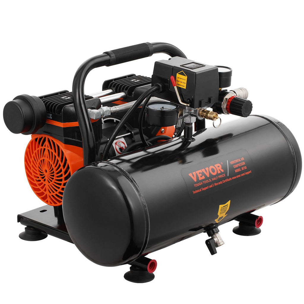 Compresor de aire VEVOR compacto portátil sin aceite 2 galones 8 bar