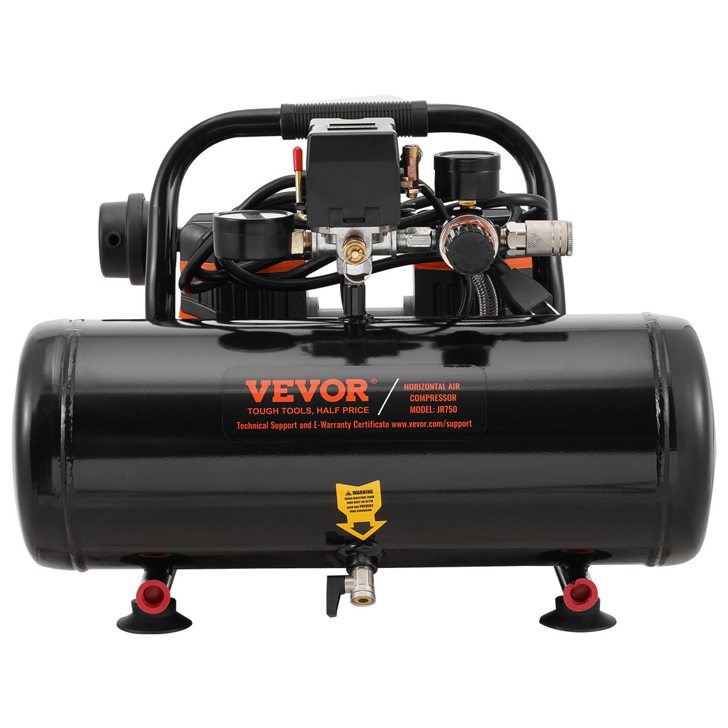 Compresor de aire VEVOR compacto portátil sin aceite 2 galones 8 bar