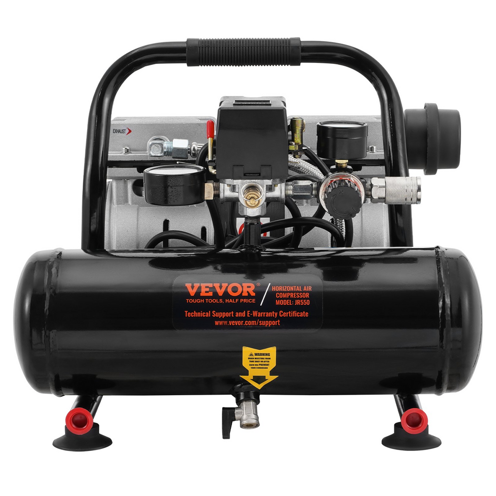 Compresor de aire VEVOR compacto portátil sin aceite 1 galón 90 PSI