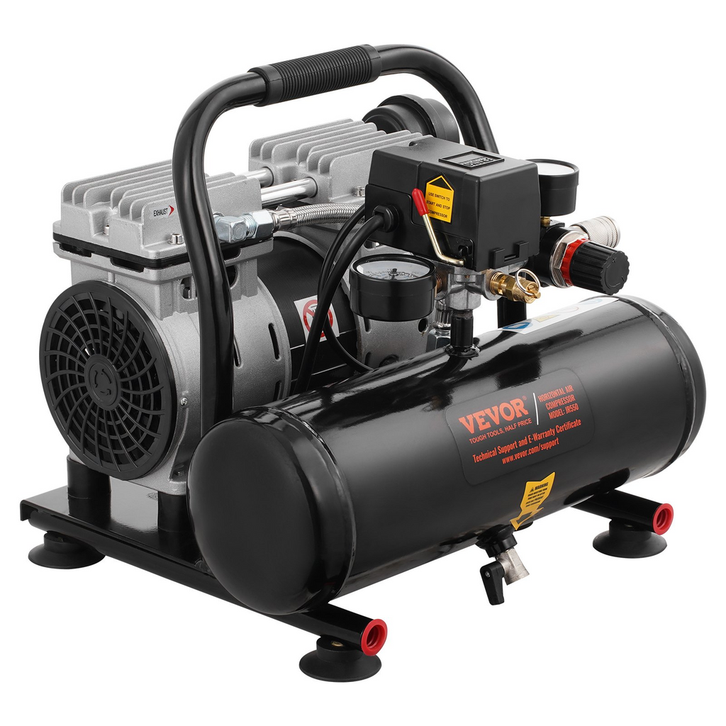 Compresor de aire VEVOR compacto portátil sin aceite 1 galón 90 PSI