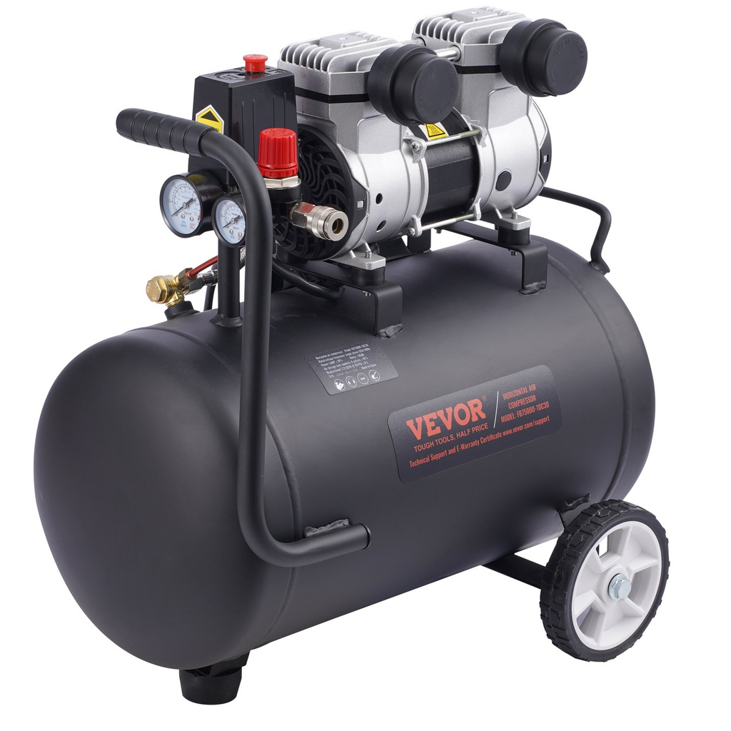 Compresor de aire VEVOR compacto portátil sin aceite 8 galones 90 PSI