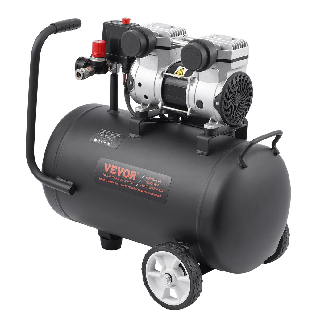 Compresor de aire VEVOR compacto portátil sin aceite 8 galones 90 PSI