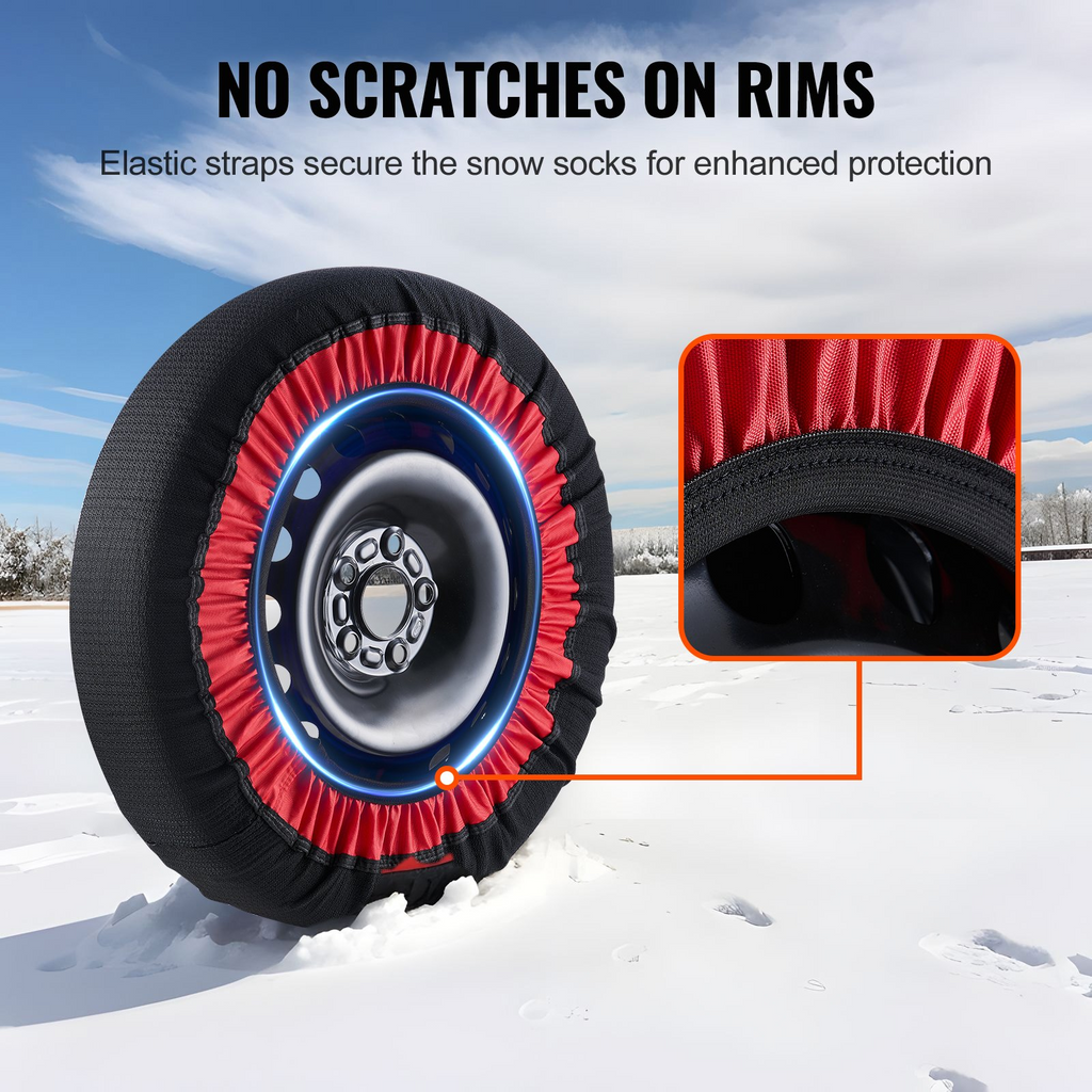 VEVOR 2 pares de calcetines de nieve gruesos para neumáticos cubierta de neumáticos con tracción para nieve