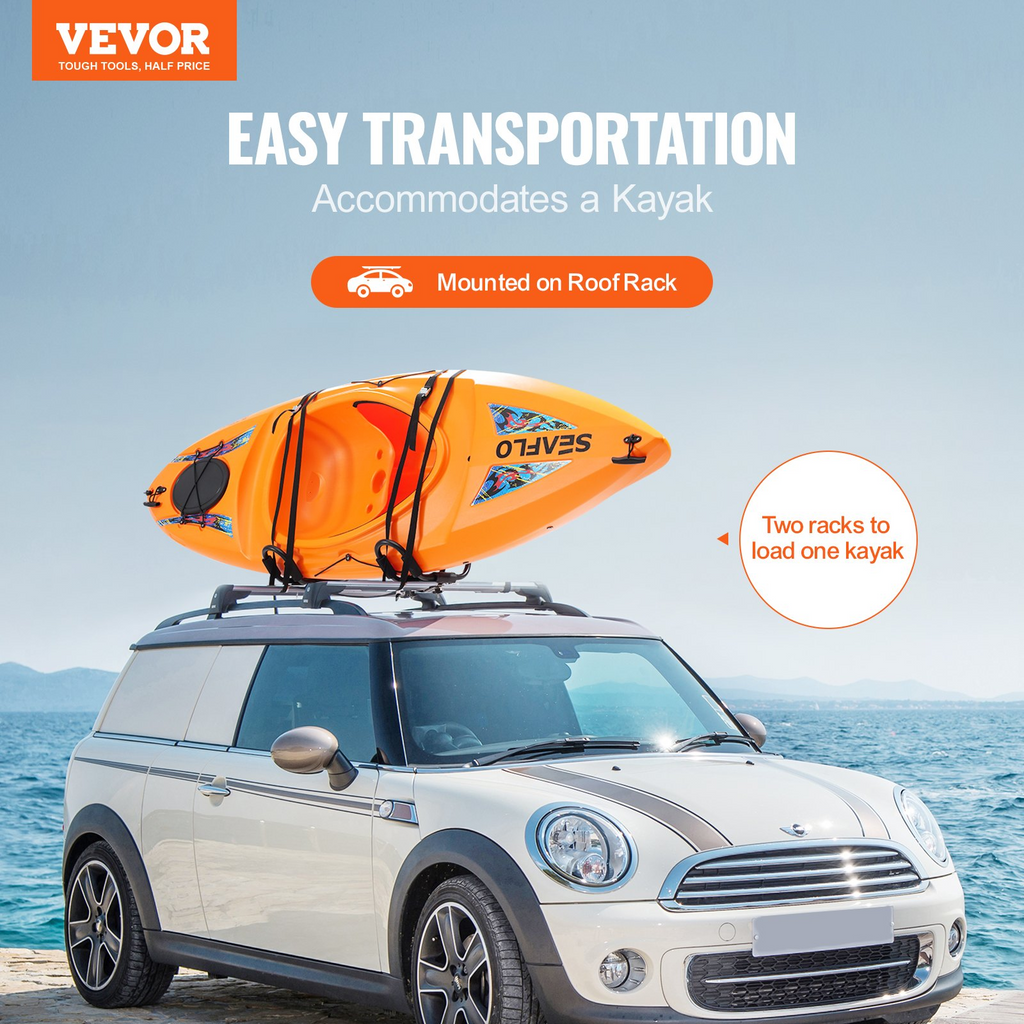 VEVOR Portaequipajes de techo para kayak 2 pares portaequipajes de techo blando para kayak tabla de surf coche SUV
