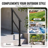 VEVOR 2 PCS 2-3 Pasamanos para Exteriores para Personas Mayores Porche Terraza Tubo Cuadrado Negro