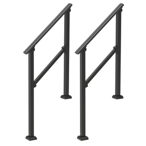 VEVOR 2 PCS 2-3 Pasamanos para Exteriores para Personas Mayores Porche Terraza Tubo Cuadrado Negro