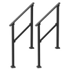 VEVOR 2 PCS 2-3 Pasamanos para Exteriores para Personas Mayores Porche Terraza Tubo Cuadrado Negro