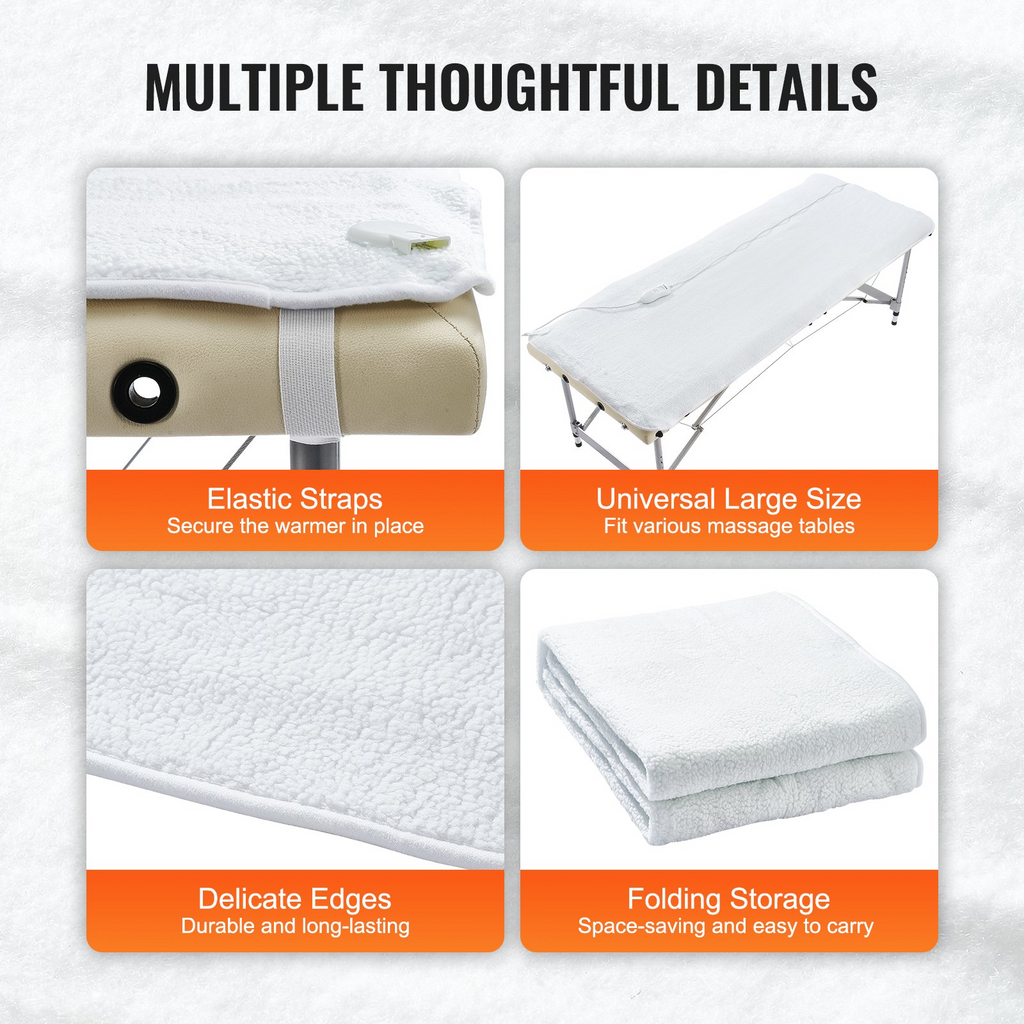 Almohadilla térmica para camilla de masaje VEVOR,calentador de cama de masaje SPA de vellón de 71" x 30"