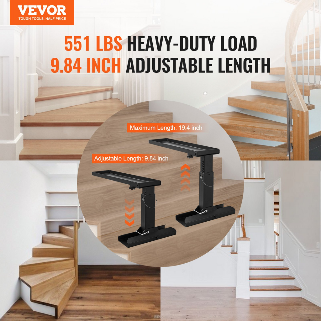 Estabilizador de escalera plegable VEVOR de 23,4 L x 11,4-18 in de alto con superficie de apoyo
