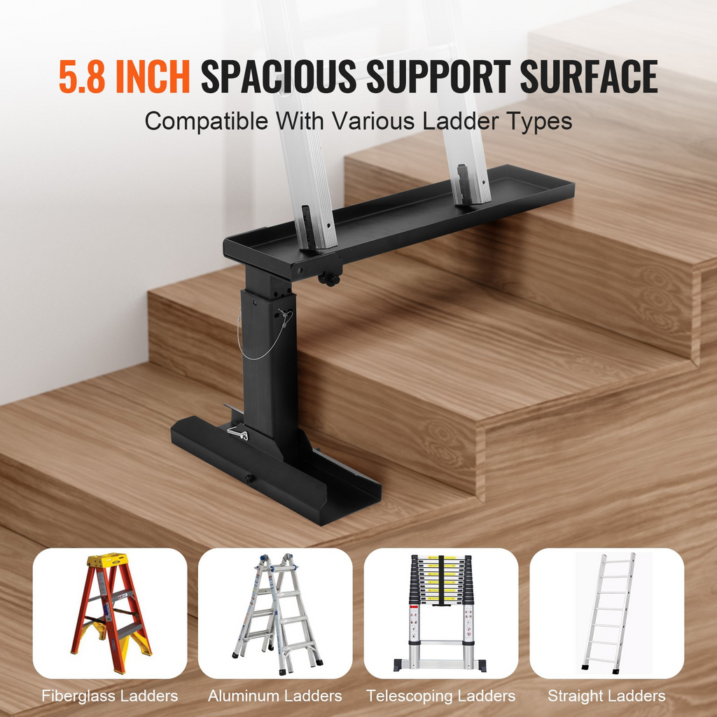 Estabilizador de escalera plegable VEVOR de 23,4 L x 11,4-18 in de alto con superficie de apoyo