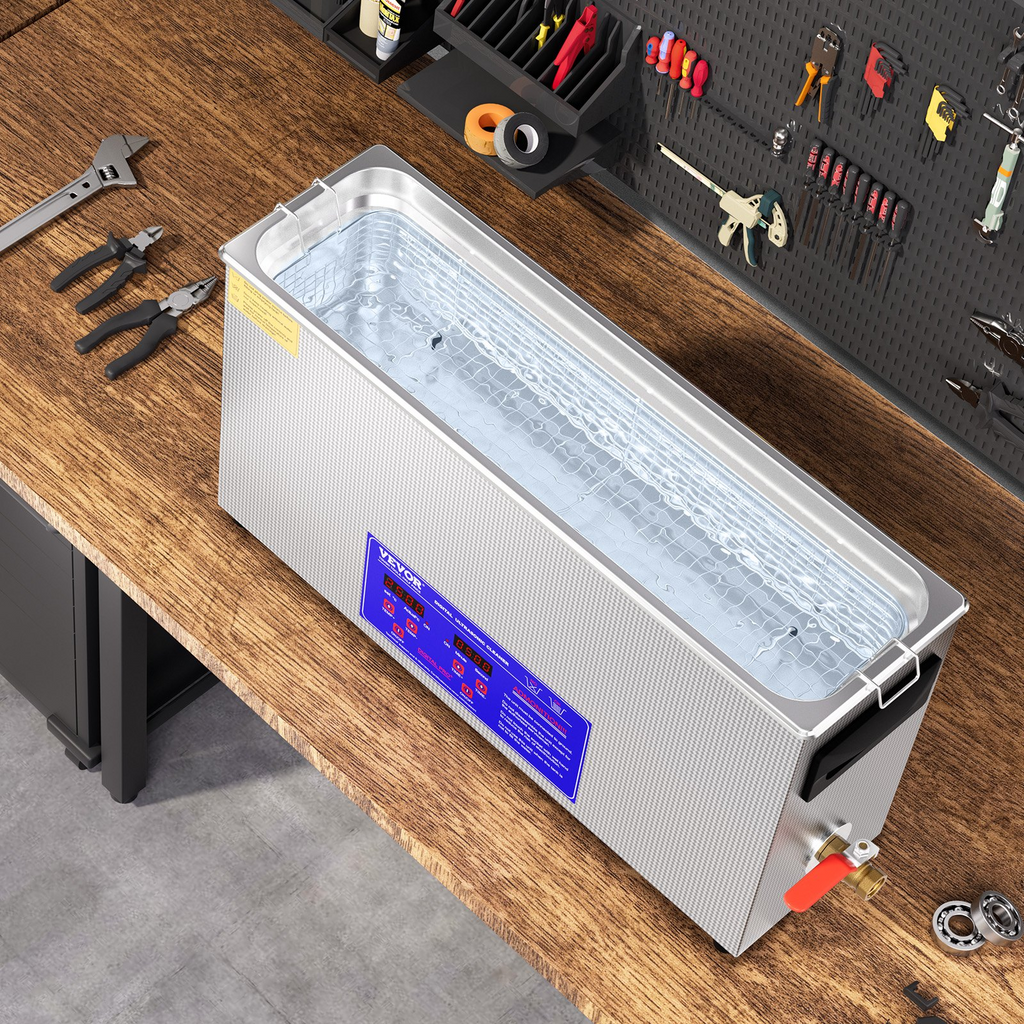 Limpiador ultrasónico de armas VEVOR de 10 l de 300 W con temporizador y calentador