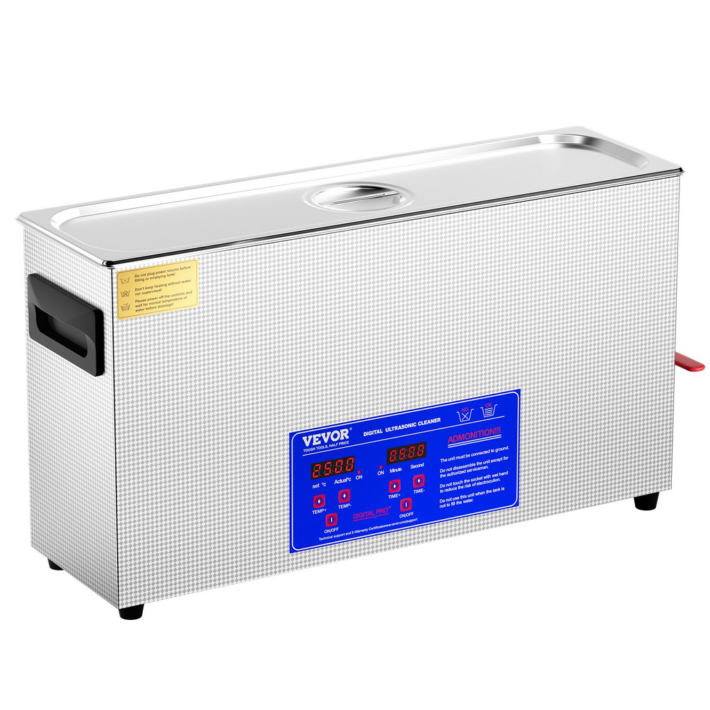 Limpiador ultrasónico de armas VEVOR de 10 l de 300 W con temporizador y calentador