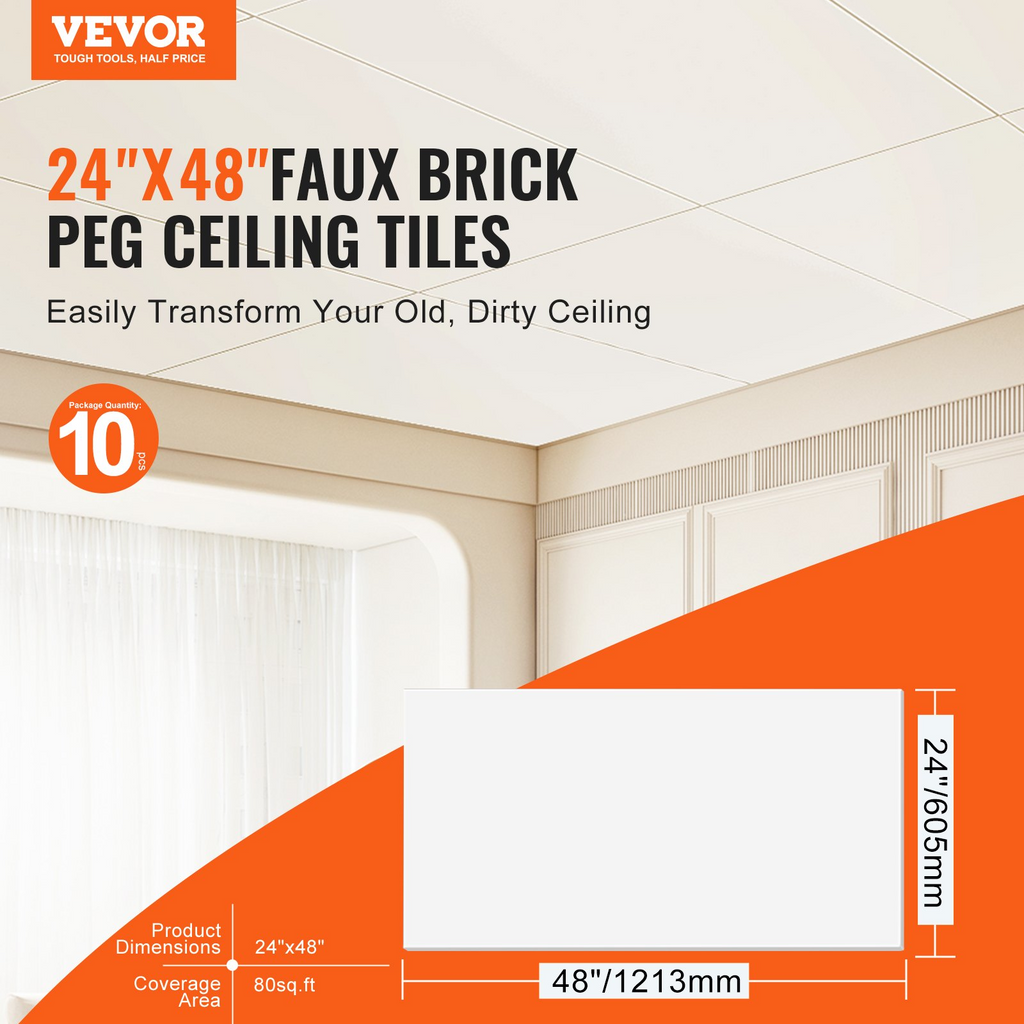 Paneles para techo VEVOR paquete de 10 24 x 24 pulgadas