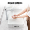 Lavabo de cerámica moderno VEVOR de 24" x 13,8" para baño encimera color blanco