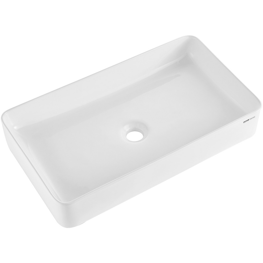 Lavabo de cerámica moderno VEVOR de 24" x 13,8" para baño encimera color blanco