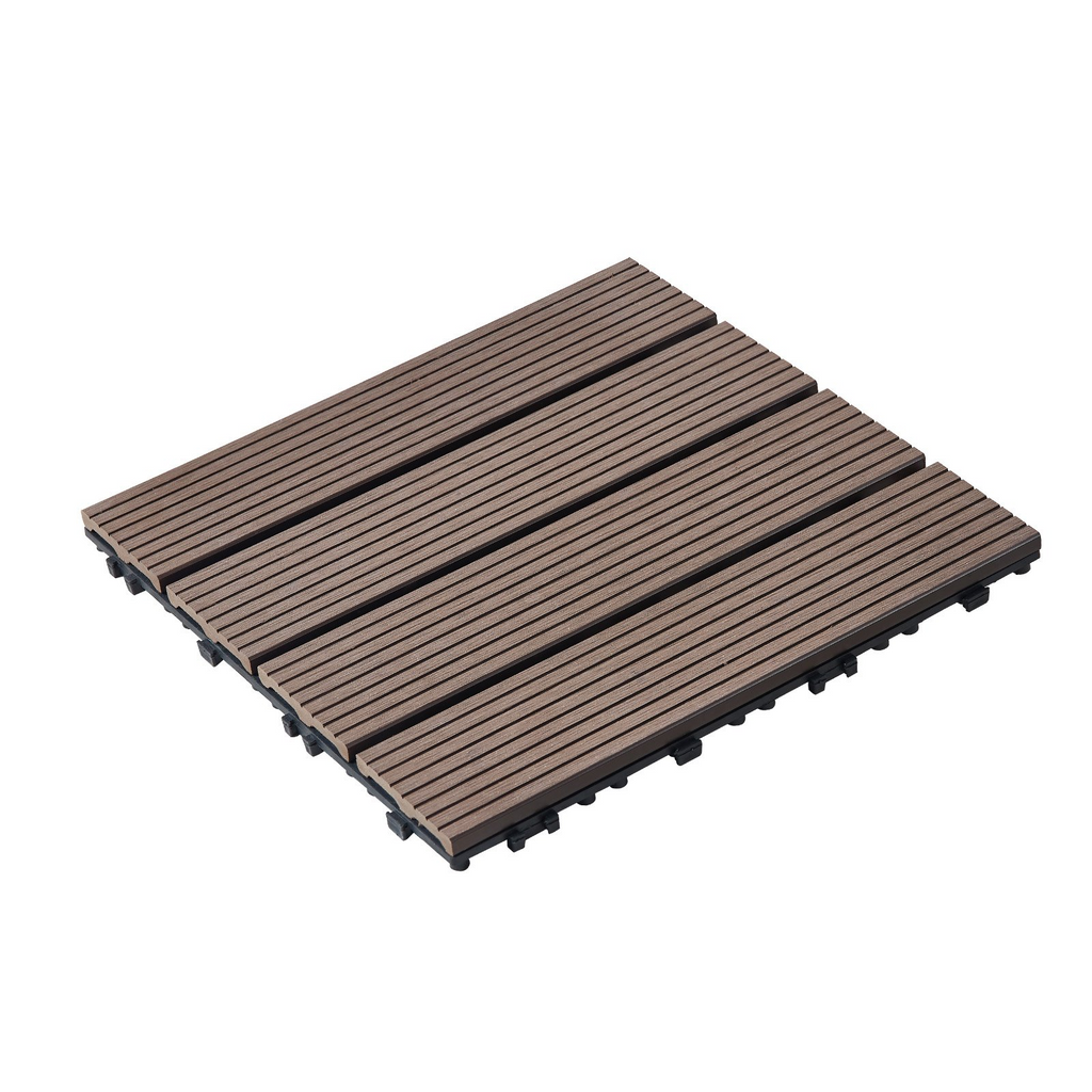 VEVOR Baldosas entrelazadas para terraza de plástico y madera paquete de 10, 12 x 12 pulgadas