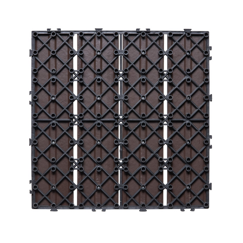 Baldosas entrelazadas de plástico y madera VEVOR paquete de 27 12 x 12 pulgadas