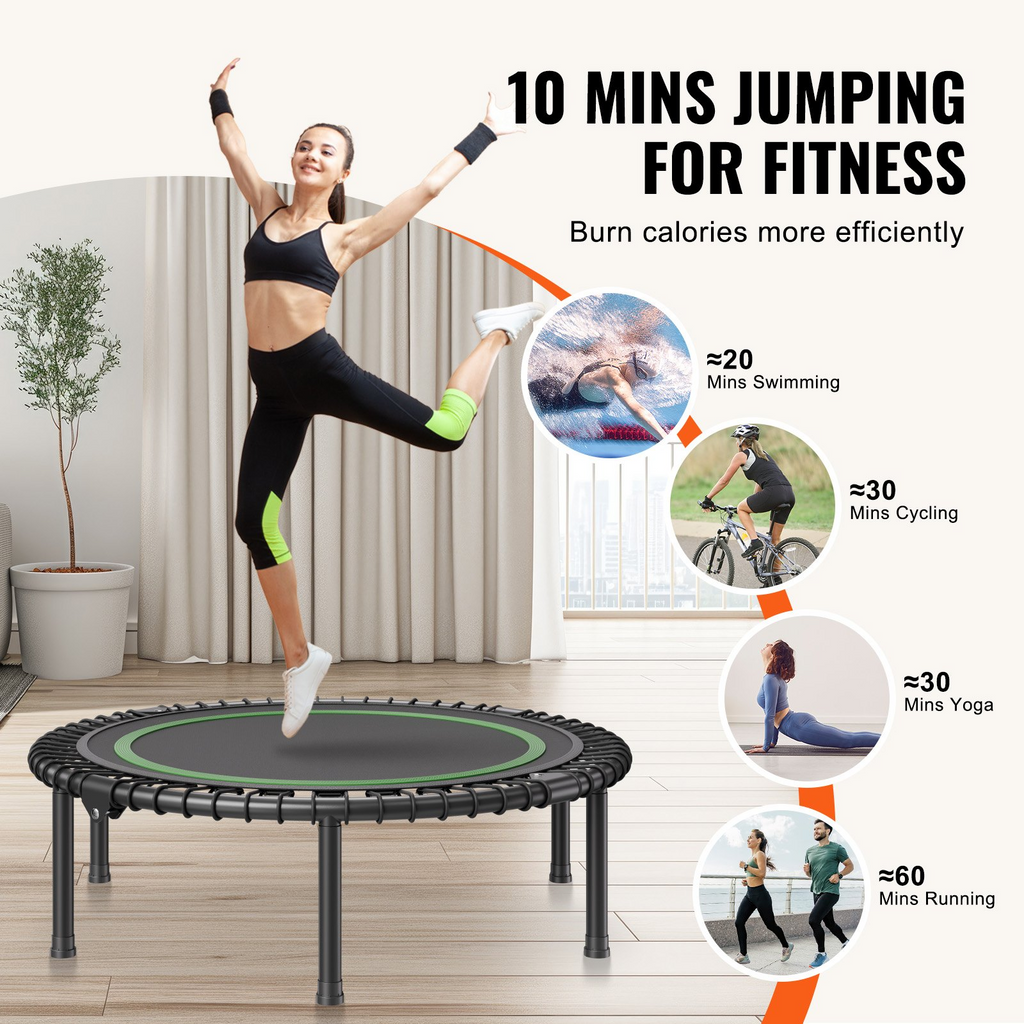 Mini trampolín de fitness plegable VEVOR de 40 pulgadas para adultos