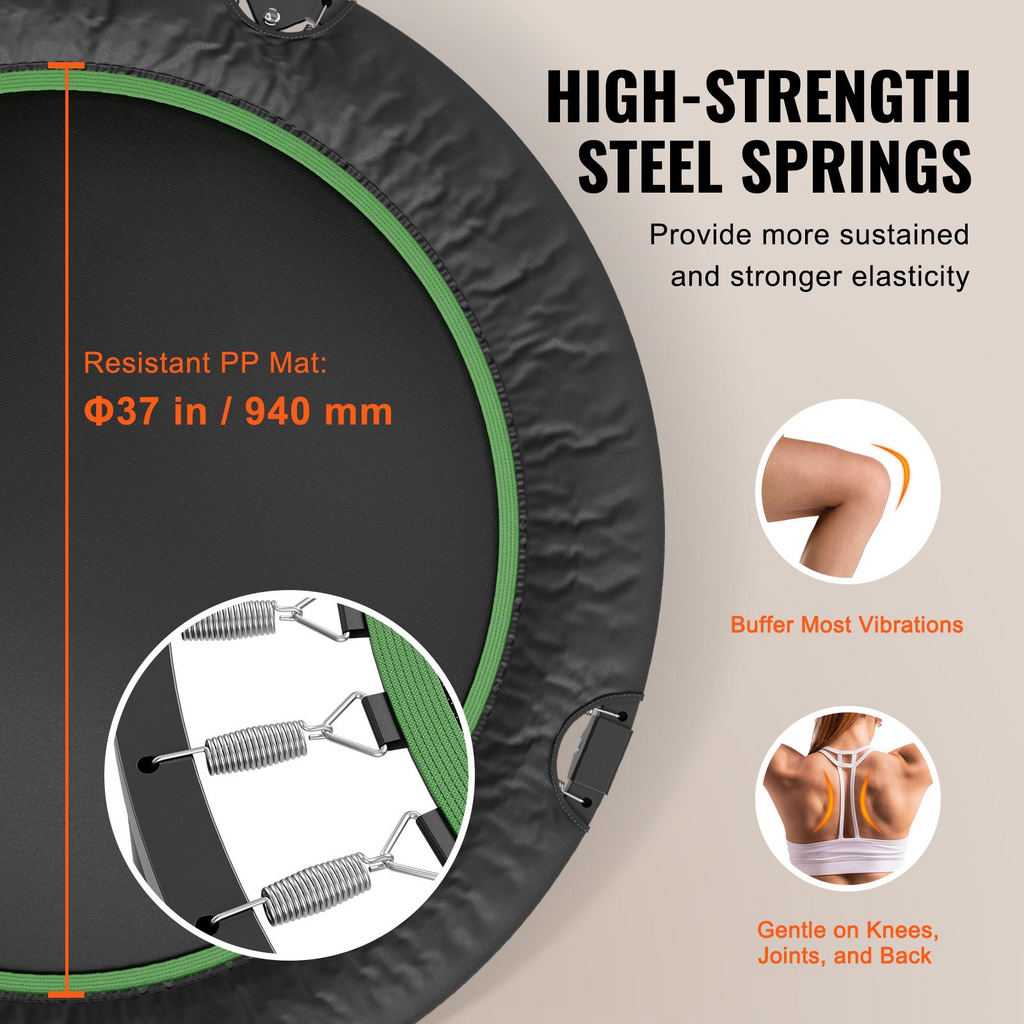 Mini trampolín de fitness plegable VEVOR de 52 pulgadas para adultos