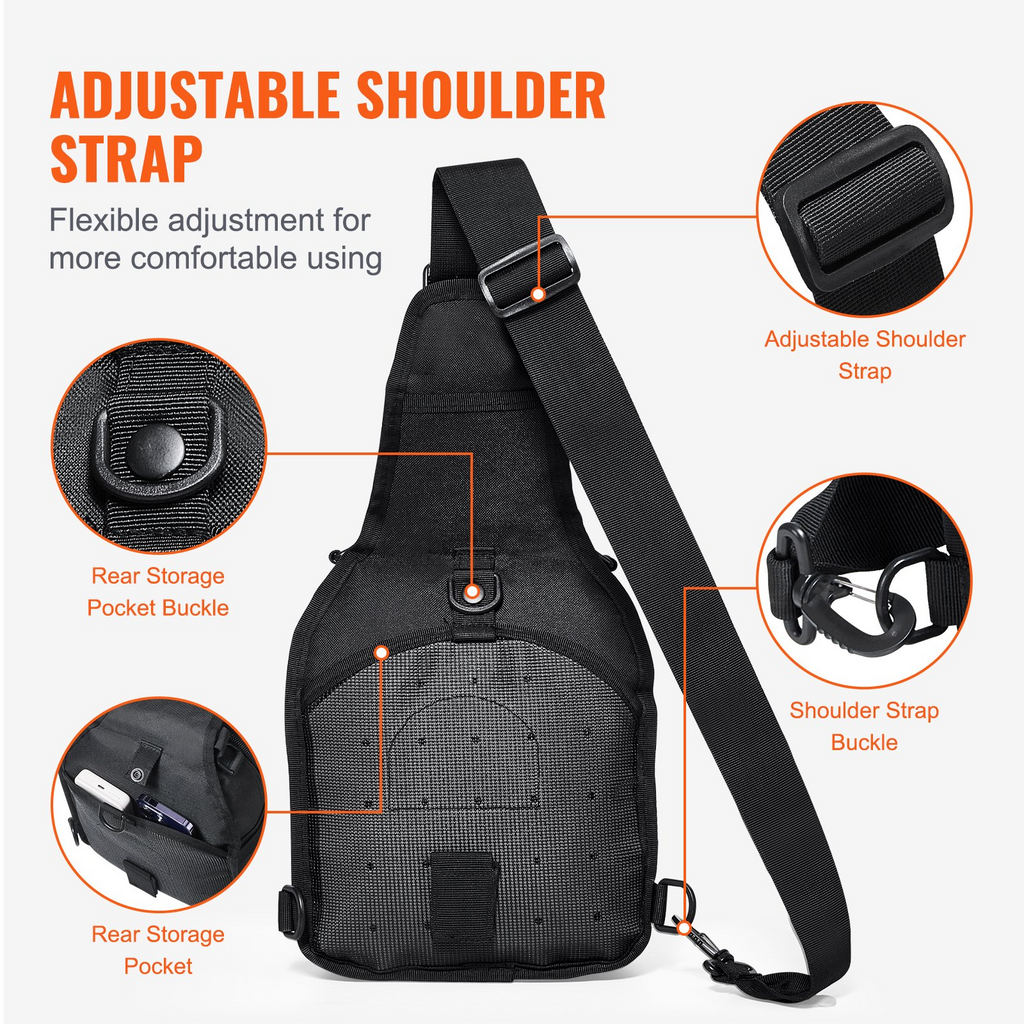 Mochila táctica tipo bandolera de 10 l para hombre