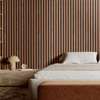Paneles acústicos de listones de madera de 7,9 x 94,5 pulgadas para decoración de pared moderna en nogal