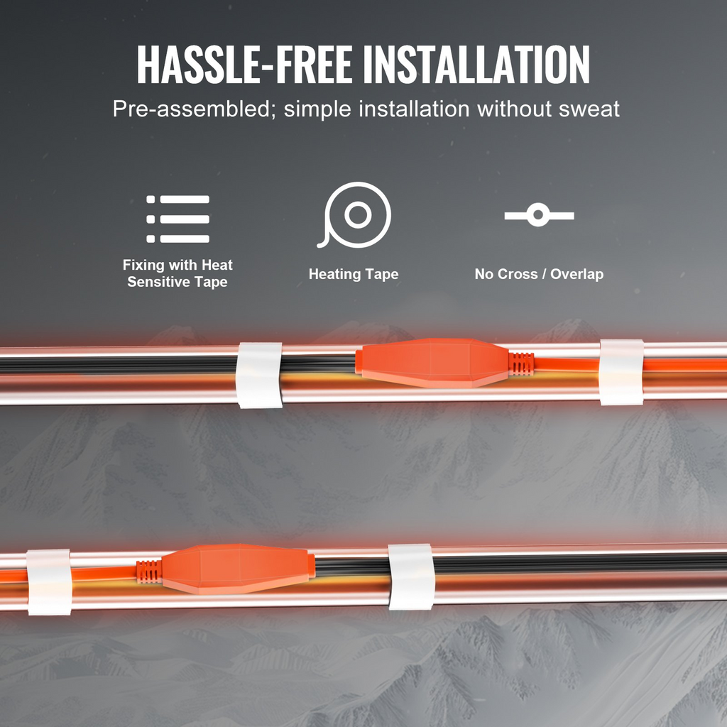 Cable calefactor para tuberías de 9 pies y 7 W/pie