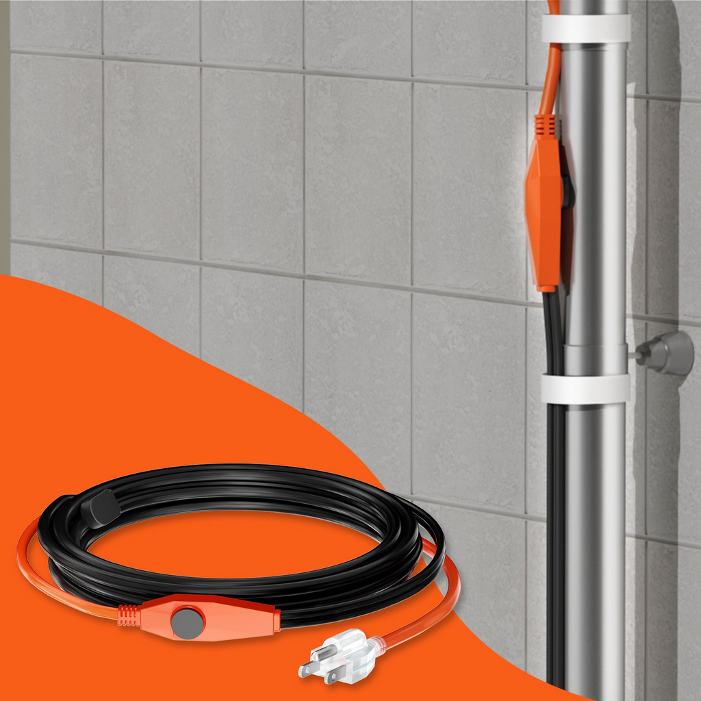 Cable calefactor para tuberías de 9 pies y 7 W/pie