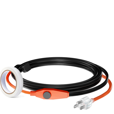 Cable calefactor para tuberías de 6 pies y 7 W/pie Cinta calefactora para tuberías con termostato incorporado