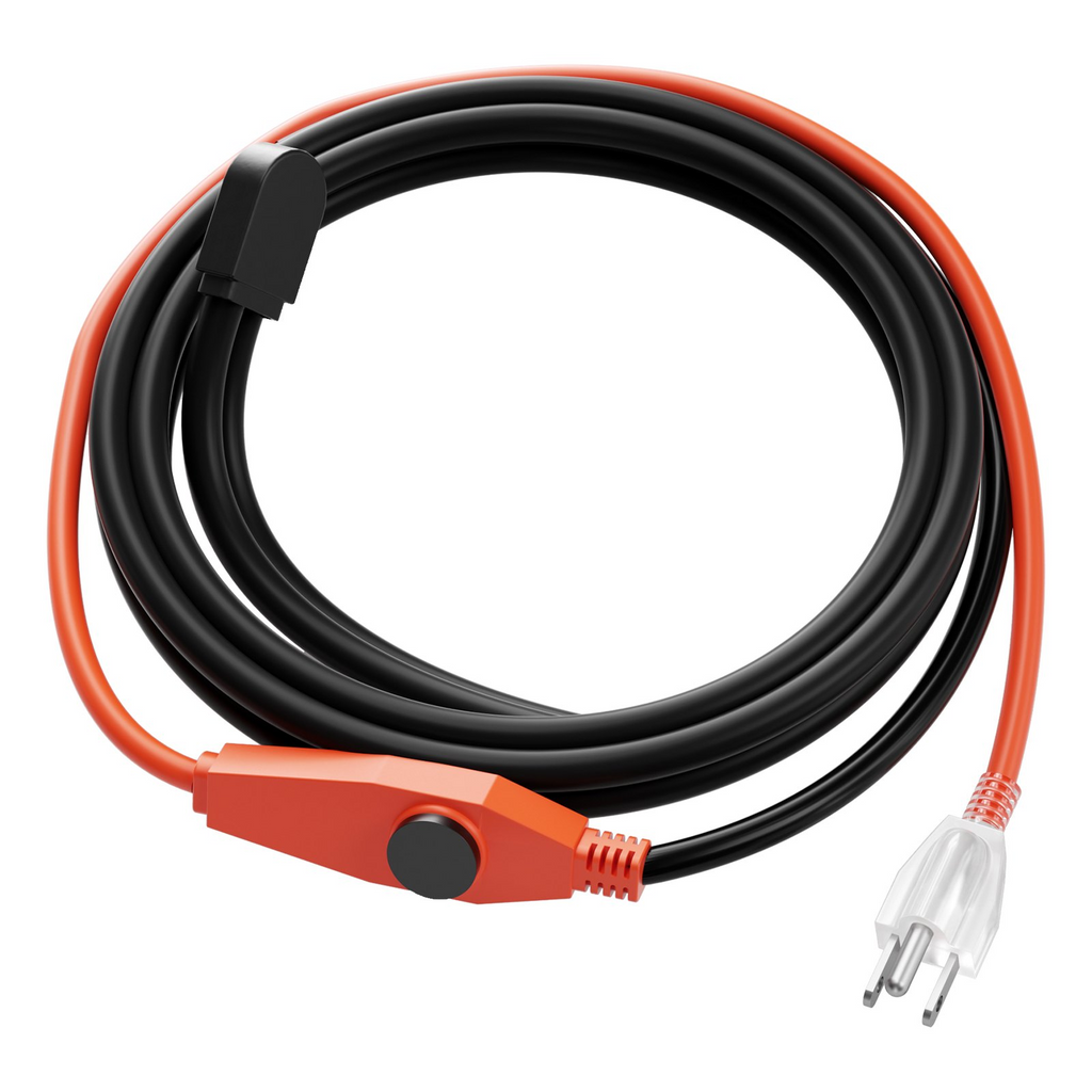 Cable calefactor para tuberías de 6 pies y 7 W/pie Cinta calefactora para tuberías con termostato incorporado