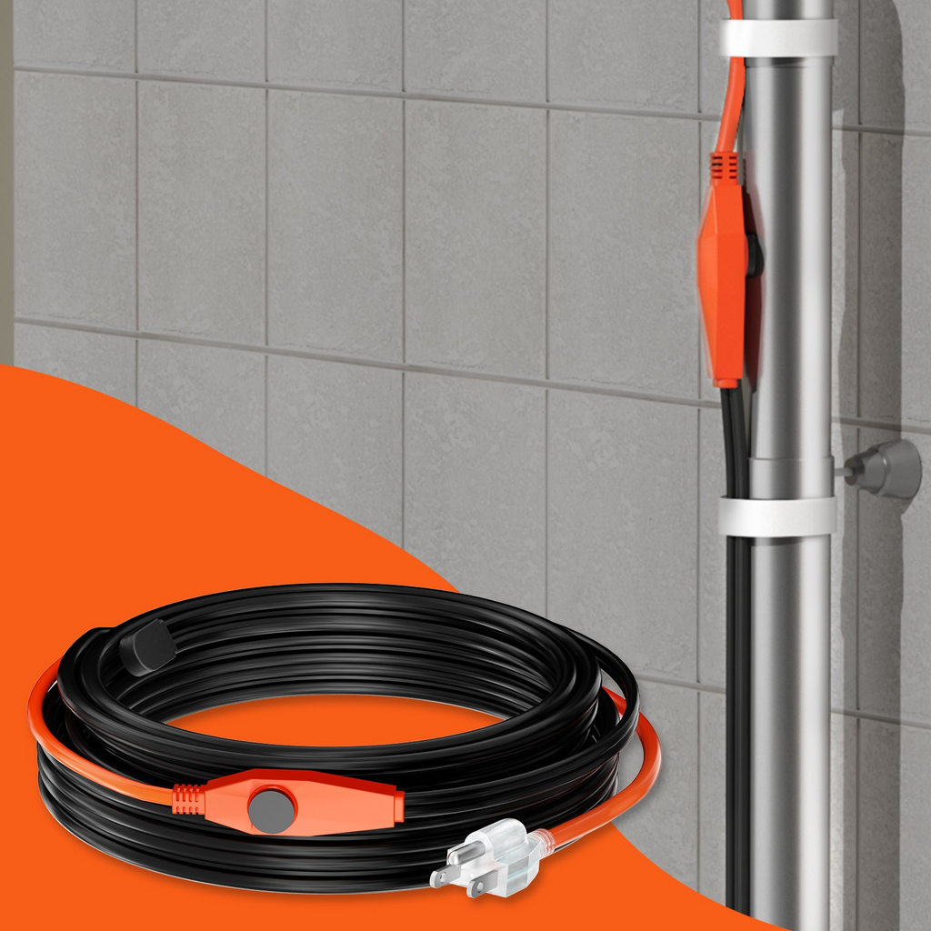 Cable calefactor para tuberías de 30 pies y 7 W/pie