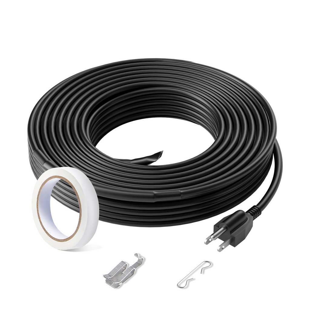 Cable calefactor autorregulable para tuberías de 7,3 m y 5 W/pie, cinta calefactora para tuberías y techos