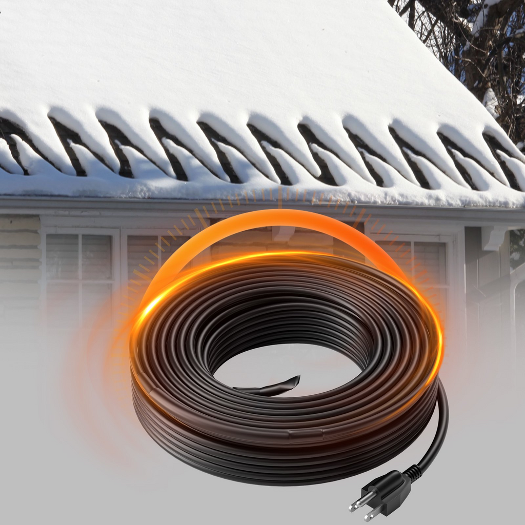 Cable calefactor autorregulable VEVOR de 80 pies y 5 W por pie, cinta calefactora para tuberías y techos