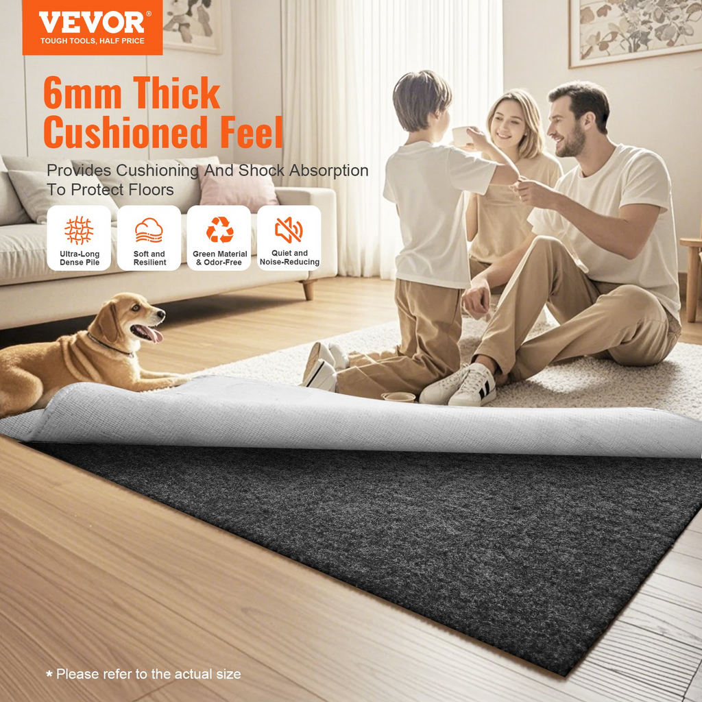 Alfombrilla antideslizante VEVOR de 2,7 x 3,6 m, 0,6 cm de grosor