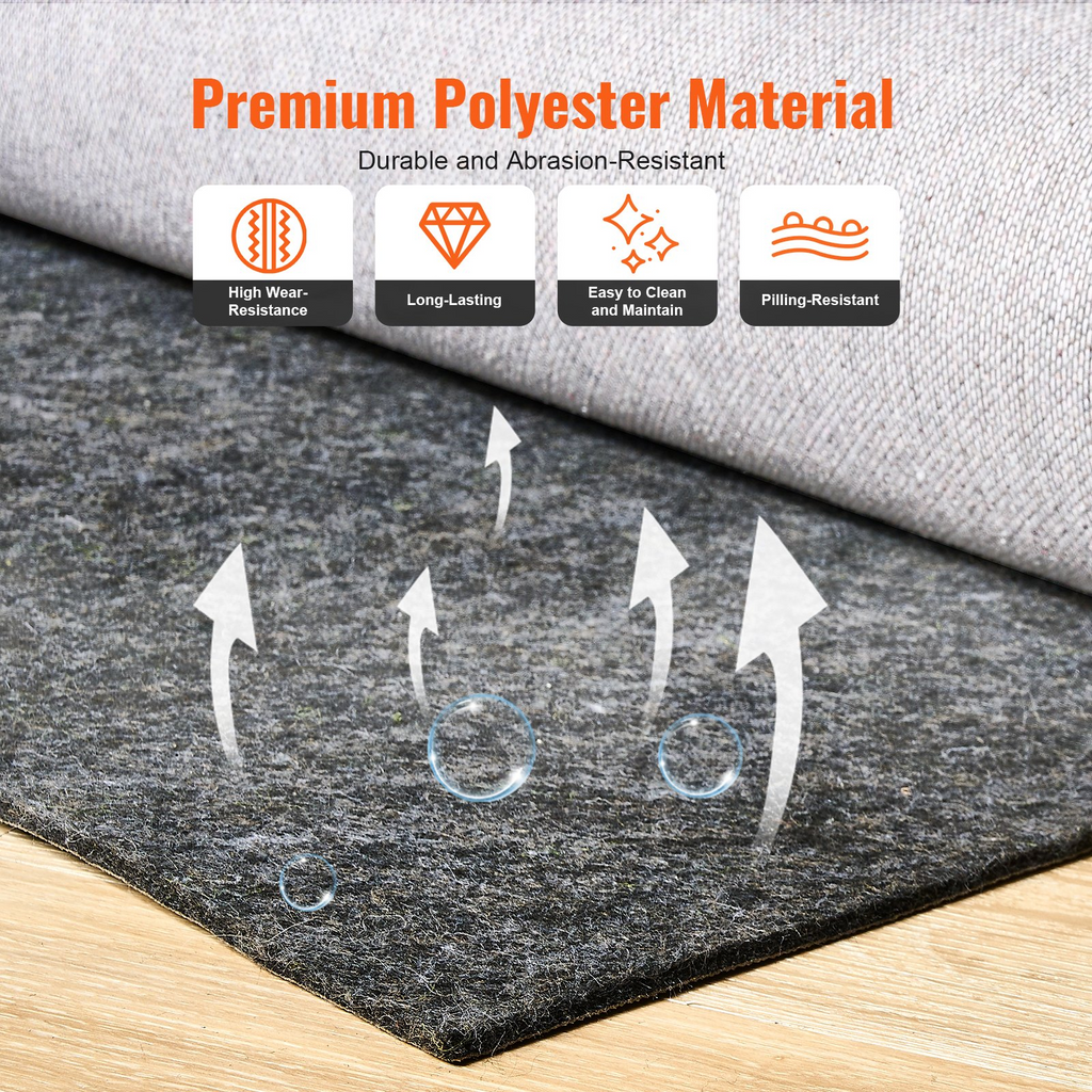 Almohadilla protectora para alfombras VEVOR de 9 x 12 pies y 0,24" de grosor para todo tipo de suelos