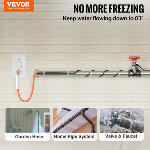 Cable calefactor autorregulable para tuberías de 4,5 m y 5 W/pie