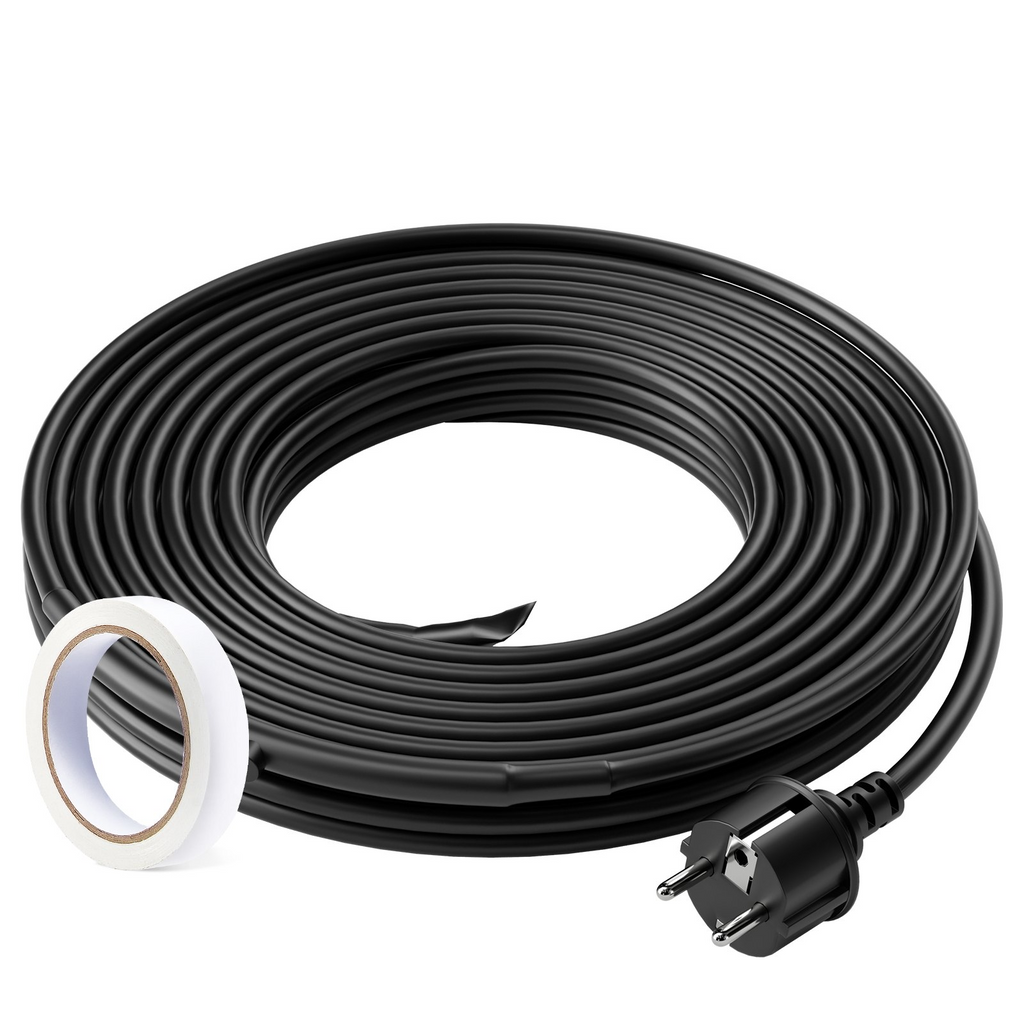 Cable calefactor autorregulable para tuberías de 3,6 m y 5 W/pie con termostato