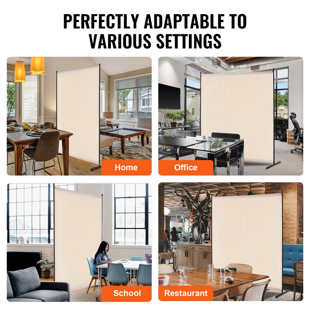 Biombo de tela de un solo panel VEVOR de 6 pies para dormitorio, oficina, color beige