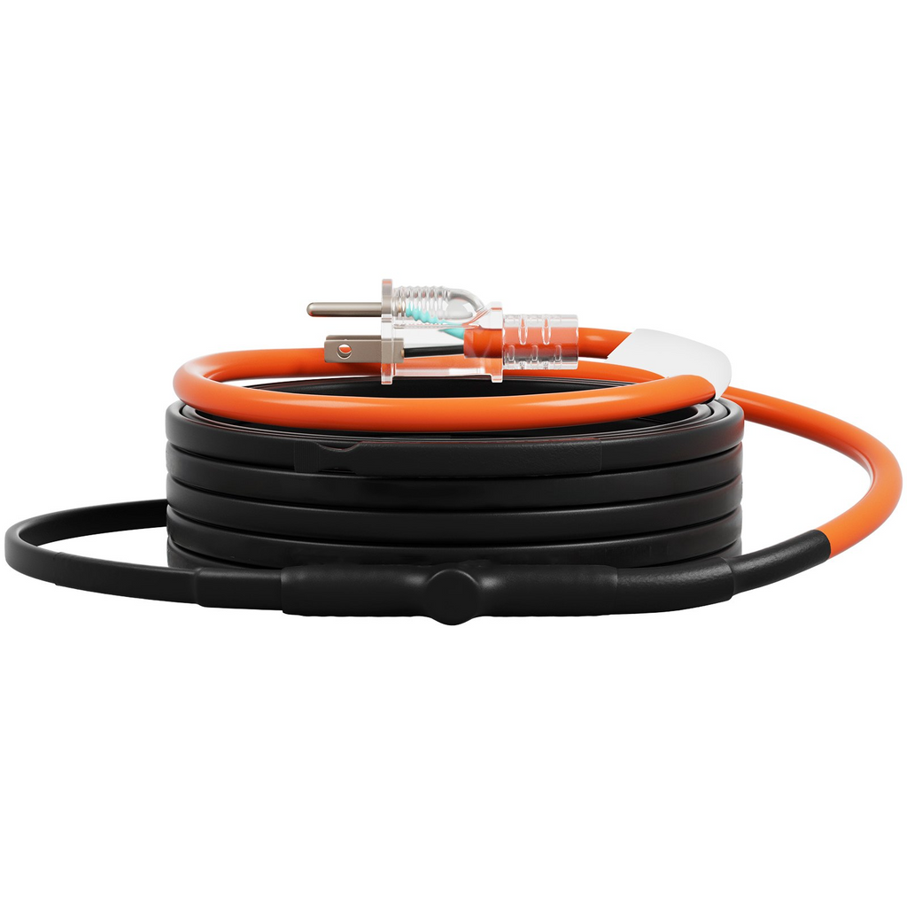 Cable calefactor autorregulable para tuberías de 3,6 m y 5 W/pie con termostato