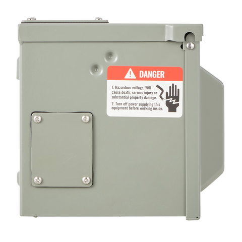 Caja de toma de corriente eléctrica para exteriores, 2 receptáculos GFCI de 20 amperios