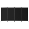 Biombo divisor de tela de 4 paneles para oficina, dormitorio, color negro