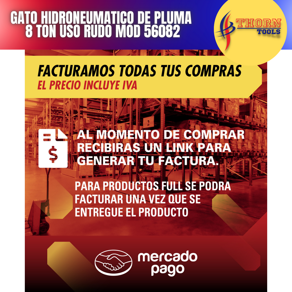 Gato Hidroneumatico de pluma 8 ton uso rudo mod 56082