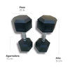 Mancuernas Hexagonales 2 Piezas 25 Lb Acero Neopreno Caucho