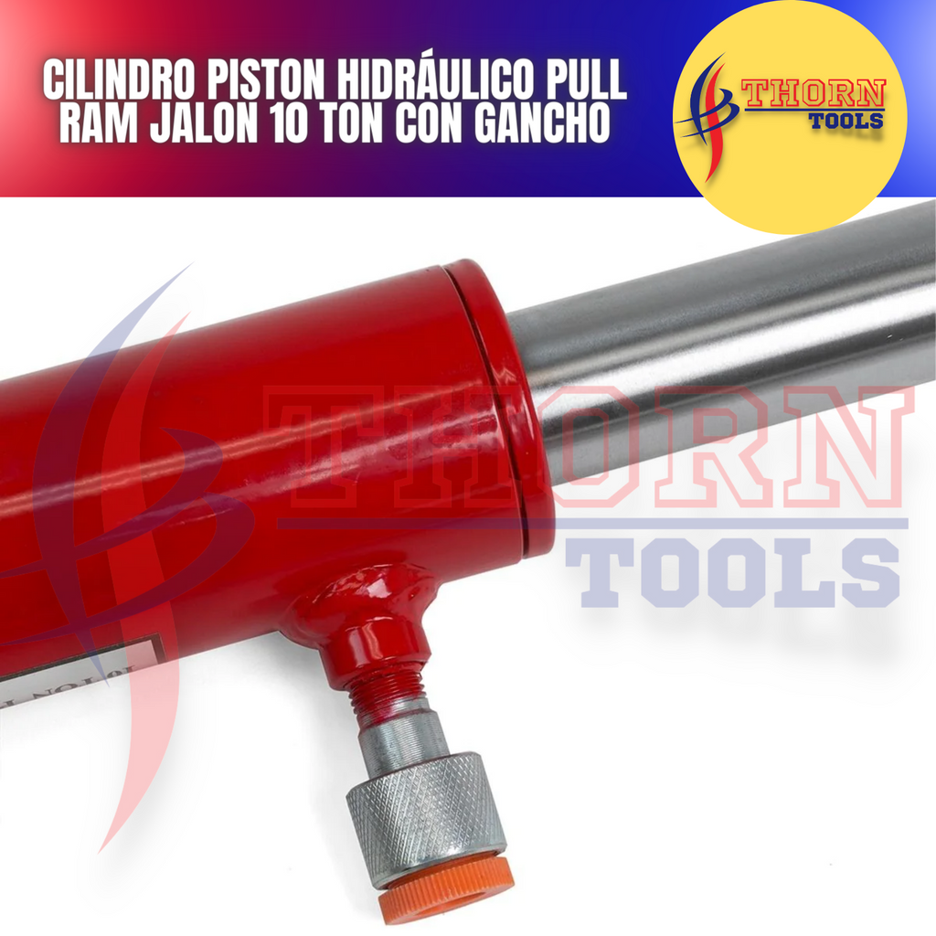 Cilindro Piston Hidráulico pull ram Jalon 10 Ton Con Gancho