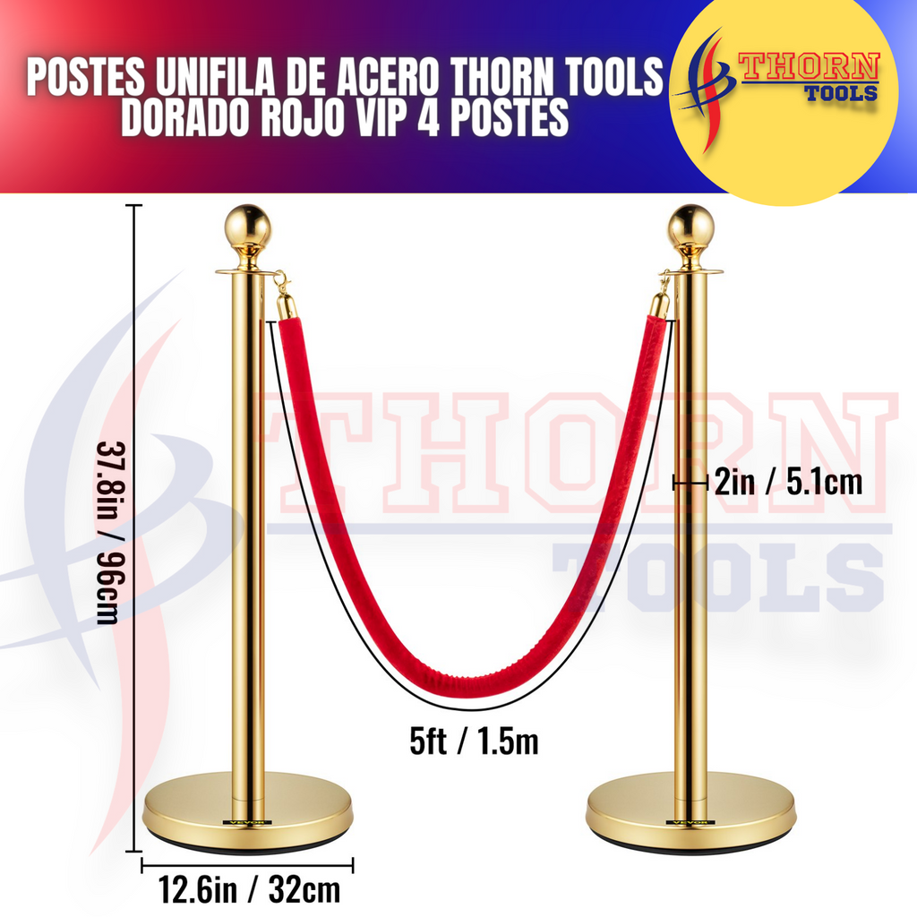 Postes unifila de acero Thorn tools Dorado rojo vip 4 Postes