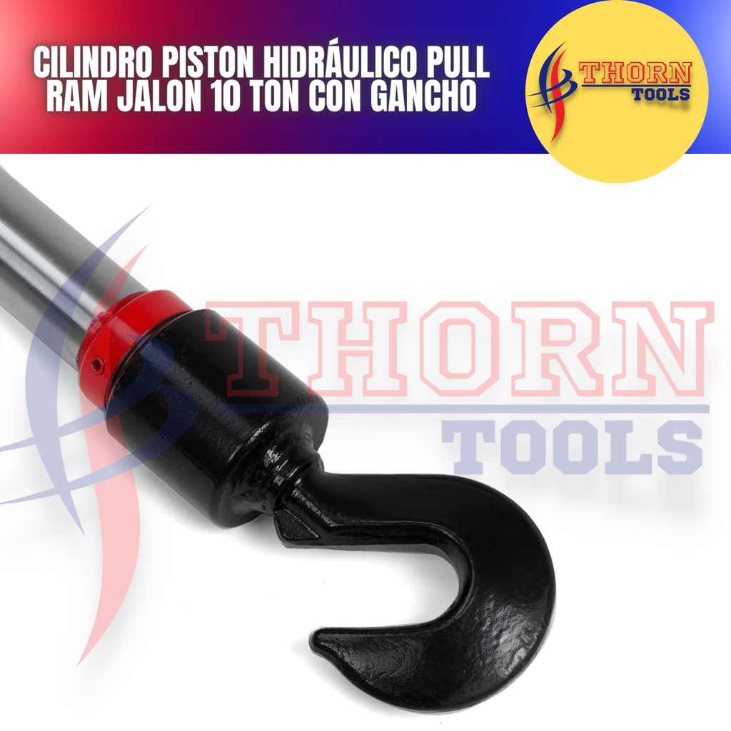 Cilindro Piston Hidráulico pull ram Jalon 10 Ton Con Gancho